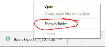 EddieExport Show In Folder